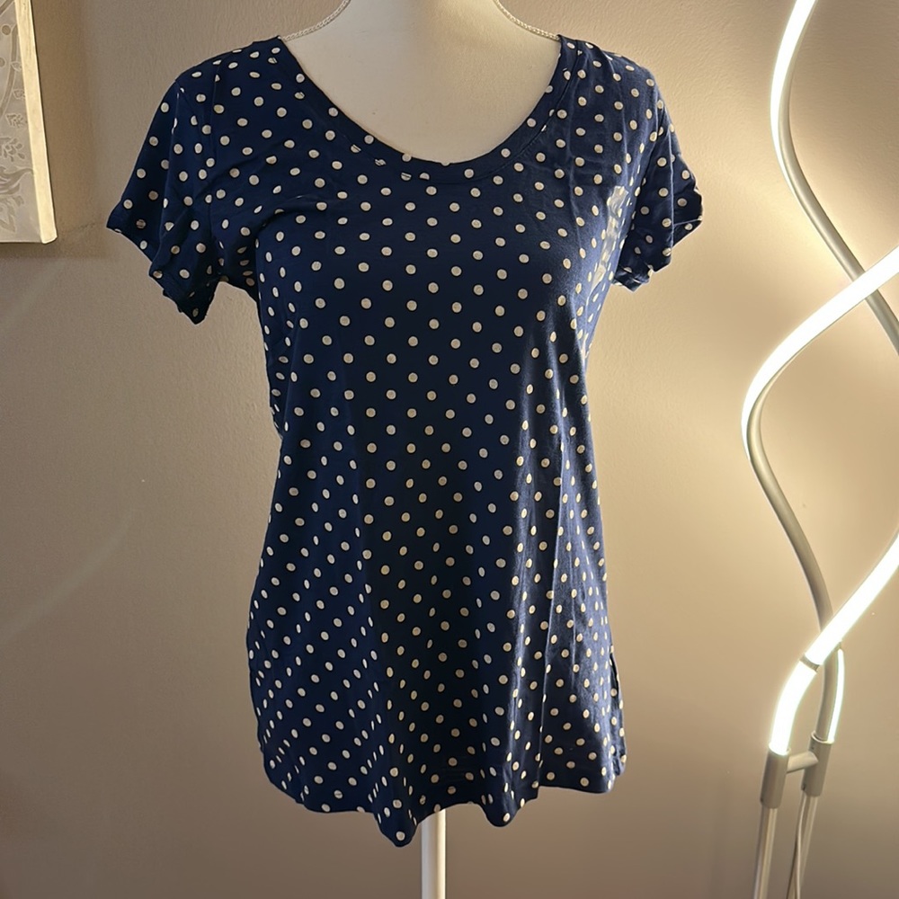 STYLE&CO PolkaDot Summer Tshirt Top Size M NWT